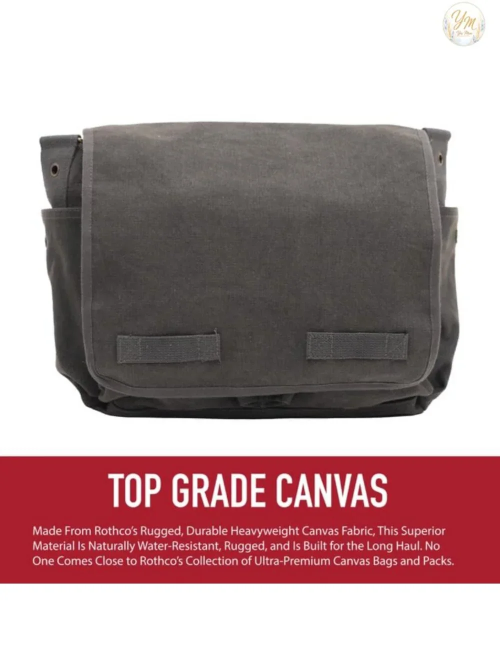 Rothco Classic Canvas Messenger Bag Heavyweight Cotton Crossbody EDC Travel
